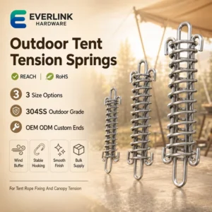 Outdoor Tent Tension Springs For Windproof Canopy Rope Fixing With Custom Hook Ends And Bulk OEM Supply