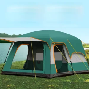 Outdoor Tent Two-Room Thickened Rainproof Hiking Adventure Tent 8+ Person Portable Glamping Camping Tents