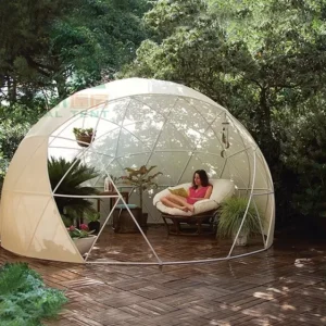 Outdoor Transparent Geodesic Dome Tent Glamping for Events Summer Winter