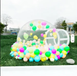 Outdoor Transparent Inflatable Bouncing Bubble House With Balloons for Wedding and Kids Party