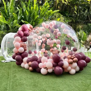 Outdoor Transparent Inflatable Crystal Igloo Dome Bubble Tent with Balloons and Heating