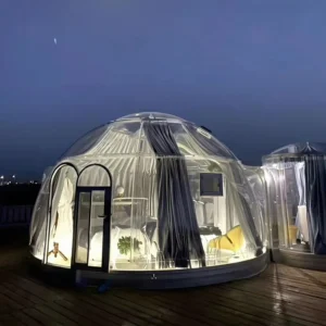 Outdoor Transparent PC Material Full House Glamping Igloo Small Clear Glass Dome Tent
