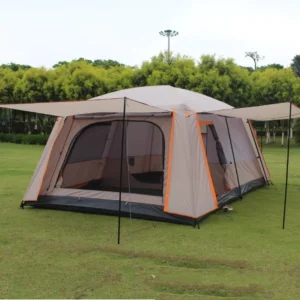 Outdoor Two-Bedroom One-Living-Room Camping Tent, 8-10 People, Canopy
