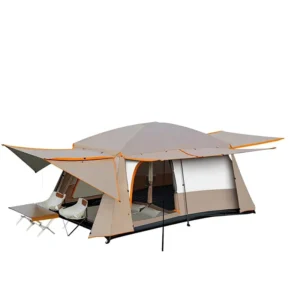 Outdoor Two Room One Living Room Ridge Tent Spacious Interior Portable Folding Design Sun Rain Protection for Parks Picnics