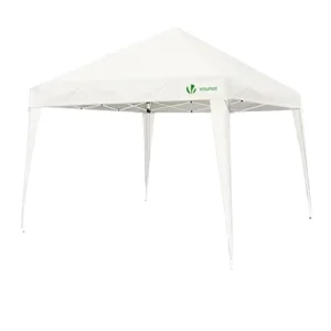 Outdoor Waterproof 3x3m Pop-Up Gazebo Tent, 10x10ft Canvas Canopy, Metal Frame