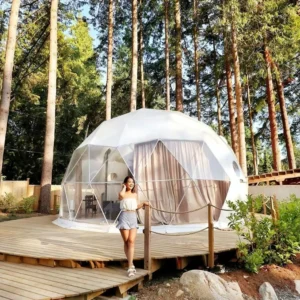 Outdoor Waterproof 8m 6m Glamping Modern Tent Dome Shape Tent for Camping 6-8 Person