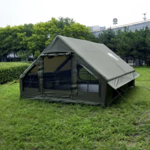 Outdoor Waterproof Army Green 12 m² Canvas Inflatable Camping Tent