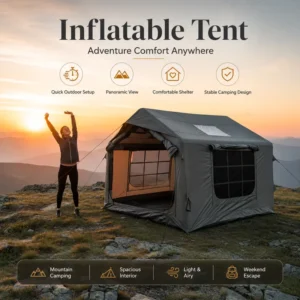 Outdoor Waterproof Inflatable Air Tent UV Protection 6-8 Persons for Family Camping