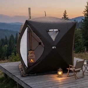 Outdoor Waterproof Lightweight Pop Up Portable Sauna Room Tent With Wood Burning Sauna Stove