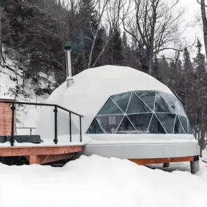 Outdoor Waterproof PVC Glamping Round Geodesic Snow Dome House Tent for Resort