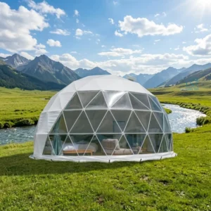 Outdoor Waterproof PVC Glamping Safari Round Geodesic Dome House Tent with Insulation
