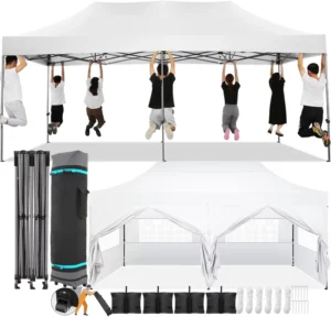 Outdoor Waterproof Pop Canopy Tent 10X20 20X20 Heavy Duty Steel Frame UV Resistant Oxford Fabric Die Cut Printing