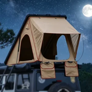 Outdoor Waterproof Triangular Aluminum Hard Shell Camping Rooftop Tent 2 Person