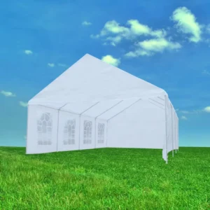 Outdoor White Waterproof 16′ X 26′ Wedding Marquee Tent with 180g PE Fabric Galvanized Steel Frame UV-Resistant