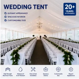 Outdoor Windproof Tents Party Marquee Luxury Transparent Wedding Tent for Big Events Gatherings