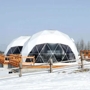 Outdoor Winter Prefab Igloo House Glamping Hotel Dome Tent With Stove