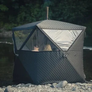 Outdoor Winter Use Dual Door Portable Oxford Ice Fishing Tent Lightweight Square Shape Quick Opening 3 5 Person Sauna