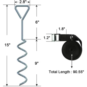 Outside Camping Tent Accessory Durable Galvanized Peg Anchor Custom Surface Treatment Design