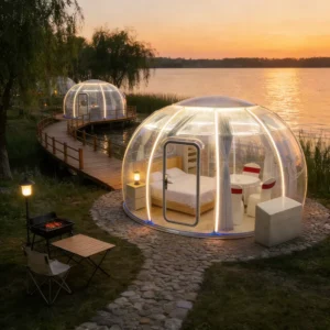 Oval Impact Resistance PC Star Bubble Waterproof Save Energy Full House Outdoor Transparent Glamping 360° Dome House