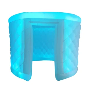 Oval Shape 360 Inflatable Photo Booth Enclosure Backdrop RGB LED Lights Portable Tent for Party Wedding Event 3×2.4m