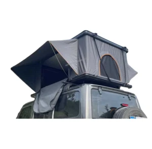 Overland Bulk Black Aluminum 4-Person Car Rooftop Tent Hard Shell with Ladder Canvas Fabric for Europe Market
