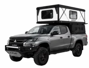 Overland Camper for Pickup Truck Aluminum Hard Shell Truck Camper with Pop up Roof Four Season Quick Automatic Opening