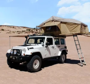 Overland Camping Black Insulated Soft Shell Rooftop Tent Canvas Four Season