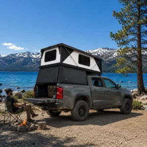 Overland Lightweight Pop Up Top Truck Camper Roof Lift Camper Shell for Pickup Adventure Camping