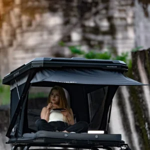 Overland Roof Top Tent Hard Shell Graphene Coating Waterproof ABS Car Roof Top Tent with 2.3m Ladder