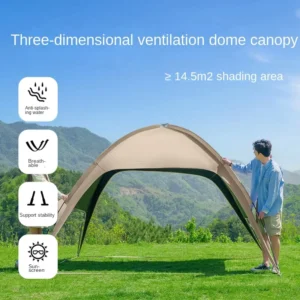 Oversized Dome Camping Tent with Awning, Oxford Fabric, Windproof, Sunproof, Rainproof, 4-Season Camouflage