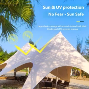 Oxford Double Layer Outdoor Canopy Tent Multi-Peak Sunshade Waterproof Camping Shelter for Beach & Events