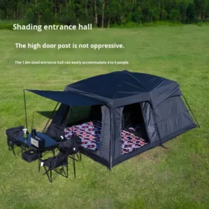Oxford Fabric Outdoor Tent Two Bedrooms One Living Room Four Season Waterproof 3000mm 10 People Portable Family Camping