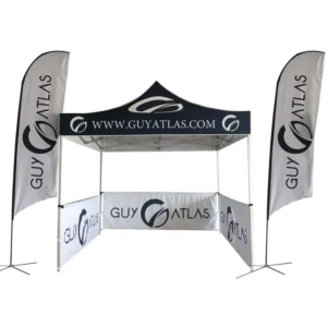 Oxford Fabric Sunshade Food Gazebo 3×3 Coffee Shop Automatic Pop-Up Tent with Sidewalls