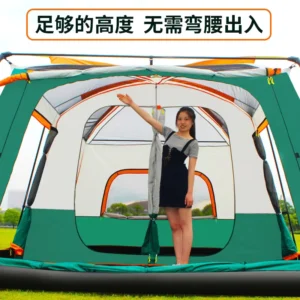 Oxford Family Camping Tent, Two Rooms and One Living Room, Four-Season Double-Layer Rainproof