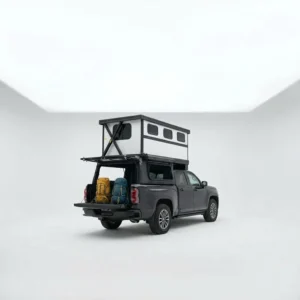 P Show Carbon Fiber Electric Pop-up Hard Shell Rooftop Camper Summer Tent for Pickup Truck Van RV Four Quick Automatic Opening