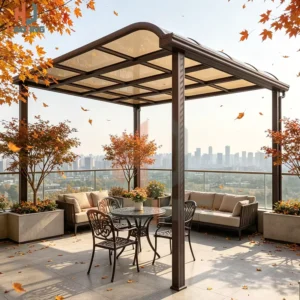 PC Impact-Resistant Aluminum-Frame Waterproof Canopy for Driveway, Courtyard, and Shop Front with UV Protection