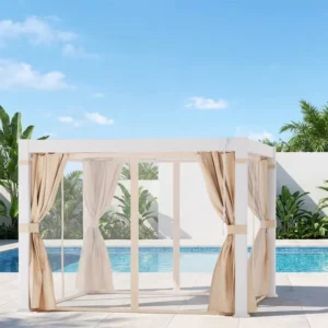 PG-MD-34 Modern Manual Aluminum Pergola 3x3m Adjustable Louvered Roof Waterproof Gazebo with High-Grade Frame