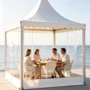 PVC Double Layer Heavy Duty Outdoor Event Party Wedding Tent Waterproof Luxury White Pagoda