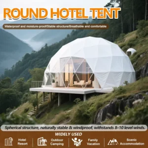 PVC Geodesic Dome Hotel Glamping Tent House Desert Round Starry Sky Dome Tent for Camping