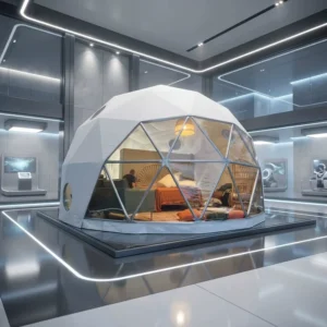 PVC Geodesic Dome Hotel Glamping Tent House Desert Round Starry Sky Dome Tent for Camping