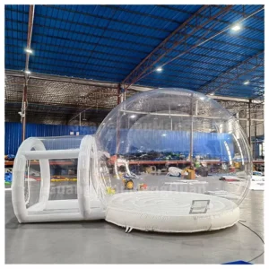 PVC Inflatable Bubble House Dome Tent with Jumping Platform, Transparent Balloons, and Air Mattress for Kids
