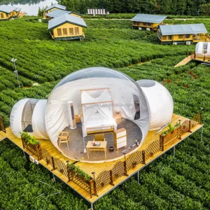 PVC Outdoor Camping Tent Transparent Inflatable Bubble Hotel House with Toilet