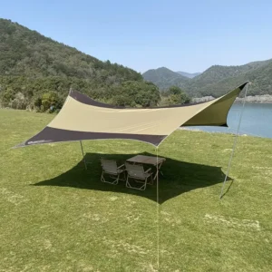 PVC Sunshade Canopy Tent, Portable Outdoor Camping Equipment, Large Size, Rainproof and Windproof, Four-Season, One-Bedroom Design