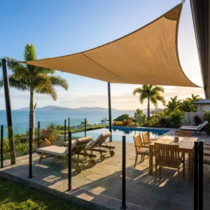 PVDF Anti Aging Sun Shade Sail Breathable UV Block Canopy for Backyard Patio Poolside Dining Area