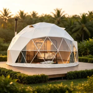 Panoramic Window PVC Geodesic Star Dome Windproof PVC Cabin for Deep Forest Campsite Nature Retreat Star View Accommodation
