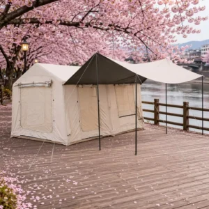 Panoramic Windows 12sqm Family Tent Luxury Multi room Suite Triple Entrance Waterproof Oxford Cloth Heavy Duty Glamping Villa