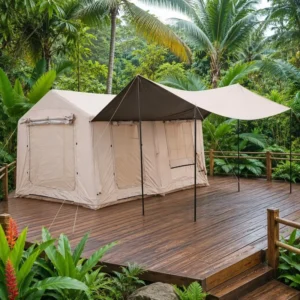 Party Shelter 12sqm Family Tent Luxury Multi room Suite Integrated Sunshade Tarp Waterproof Oxford Fabric Heavy Duty Glamping