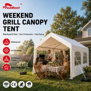 Party Tent 10x20ft Outdoor Event Canopy Waterproof BBQ Tent Large Gazebo for Backyard Fun