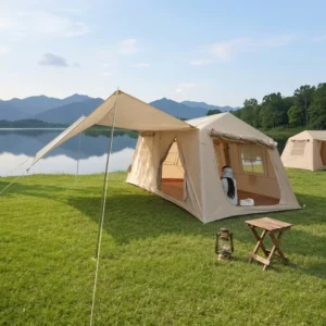 Pathway Inflatable Cabin Shelter 420D Oxford 396x270x200cm Khaki PVC Airbeam Group Glamping