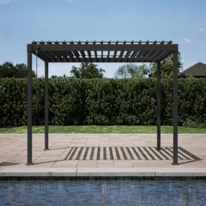 Pergola 4×6 10×14 Gazebo with Motorized Louvered Roof Powder Coated Aluminum Structure Outdoor Balcony Shelter